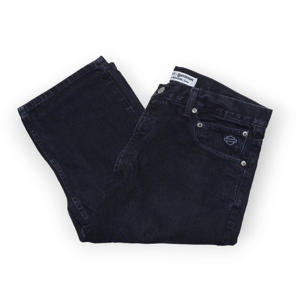 Harley Davidson Regular Fit Straight Leg Denim Jeans Black Men's Size 36 x 30
